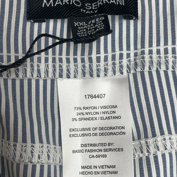Mario Serrani Italy Comfort Stretch Capri Pants Size XXL Navy Stripe Pull On - Picture 8 of 8